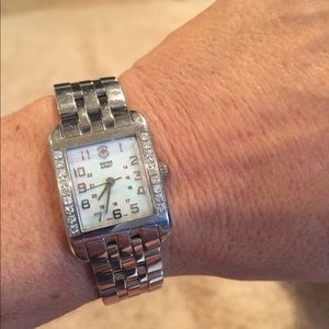 Women’s Swiss Army diamond &mother of pearl watch.